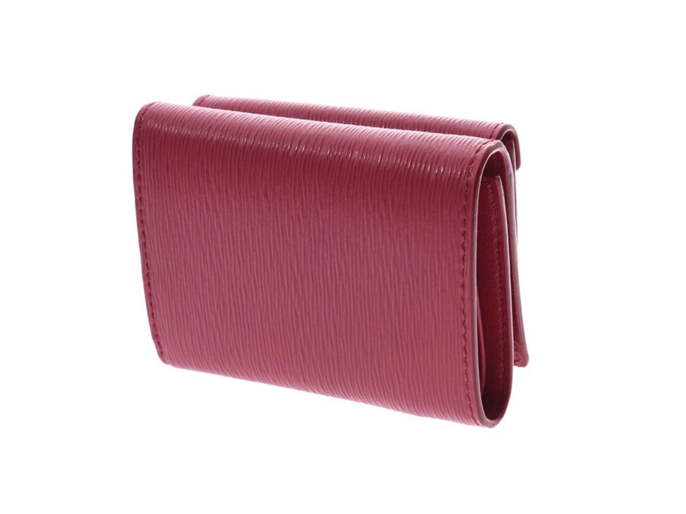 Prada fold Bi Card Leather Compact Wallet Pink